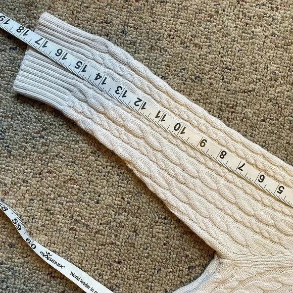 VTG Y2K Faded Glory Original Cotton Sweater Chunky Cable Knit 3/4 Sleeve Women M - Picture 3 of 8